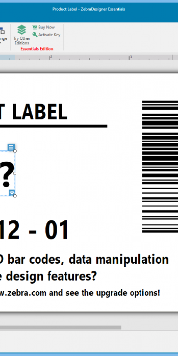 Product Label Zebra Designer